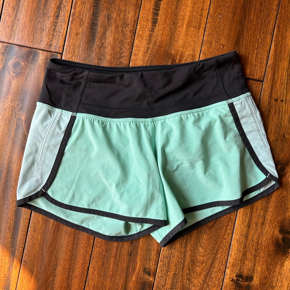 Lululemon Speed Up Turqoise Shorts